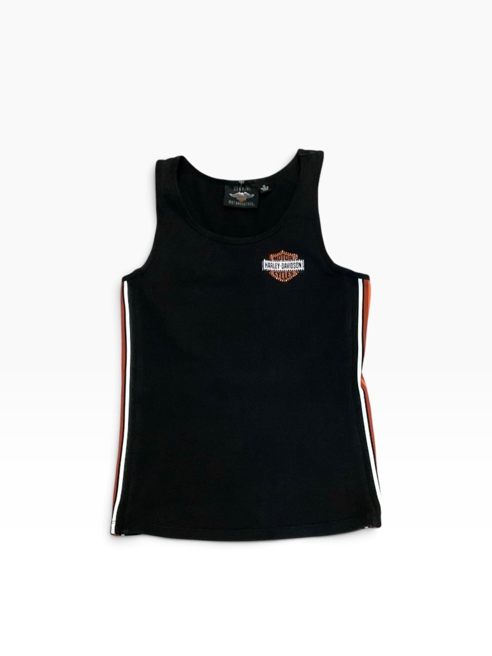 Harley-Davidson Side Stripe Tank Top Size XS Black Rhinestone Motorclothes